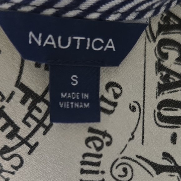 Nautica Dark Blue Women's Short Sleeve Top with Side Knot - Picture 2 of 5